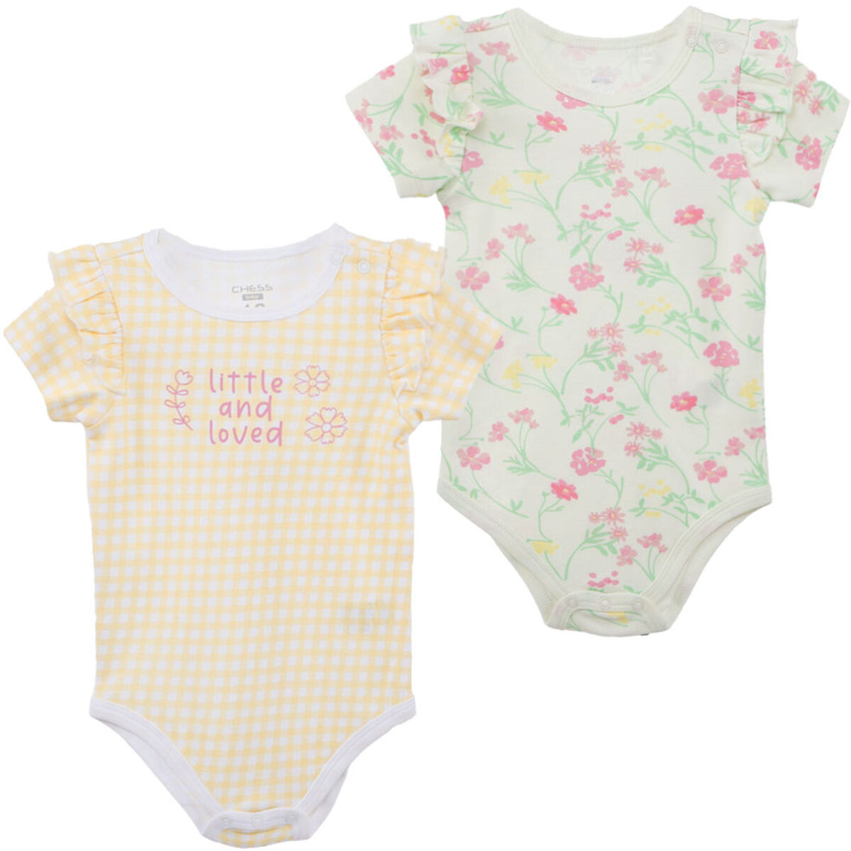 Pack 2 Body Manga Corta de Algodón Chess Baby