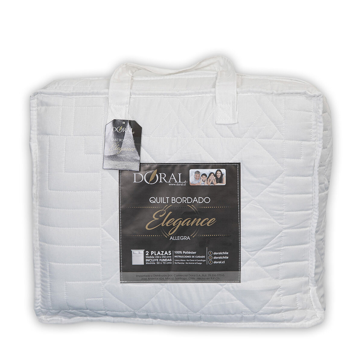 Quilt Doral 1,5 Plazas Blanco Elegance