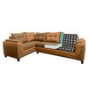 Sofá Seccional Izquierdo Living Factory Jazmin Chaise Longue + Sofá 4 Cuerpos Gold Caramelo