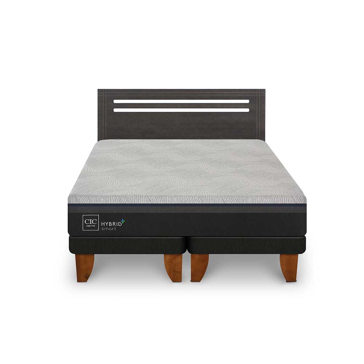 Cama Europea CIC Base Dividida 2 Plazas Hybrid Plus Infinity + Respaldo Munich