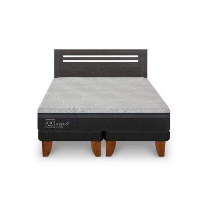 Imagen 1 del producto Cama Europea CIC Base Dividida 2 Plazas Hybrid Plus Infinity + Respaldo Munich