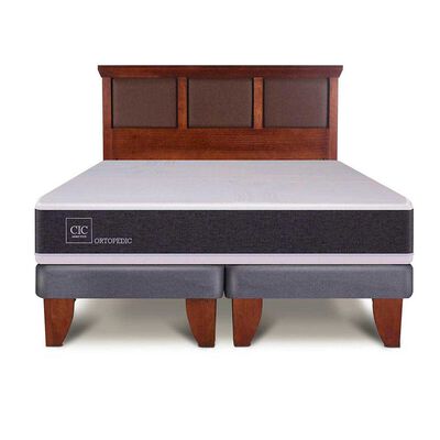 Imagen 1 del producto Cama Europea CIC Base Dividida King New Ortopedic + Respaldo New Torino Caramelo