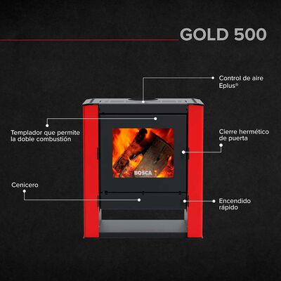 Imagen 2 del producto Estufa a Leña Bosca Gold 500 BV Burdeo