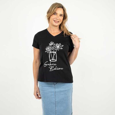 Polera Manga Corta Mujer Portman Club Negro-2