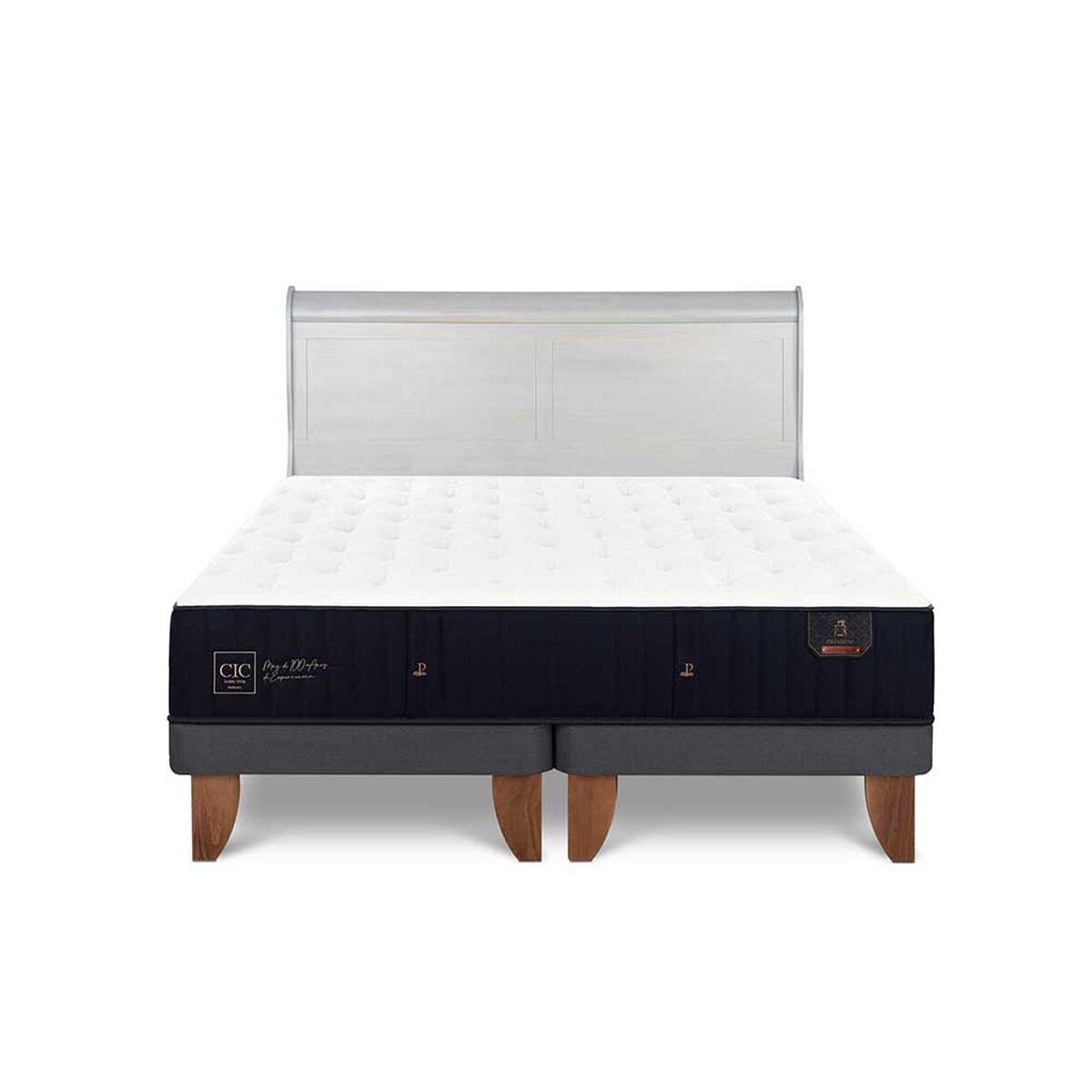Cama Europea CIC Base Dividida King Premium + Respaldo Miro Alpino