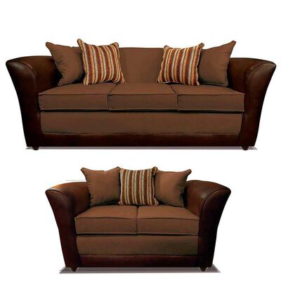 Imagen 1 del producto Juego de Living Elegant Detail Minesota Sofá 3 Cuerpos + Sofá 2 Cuerpos Café