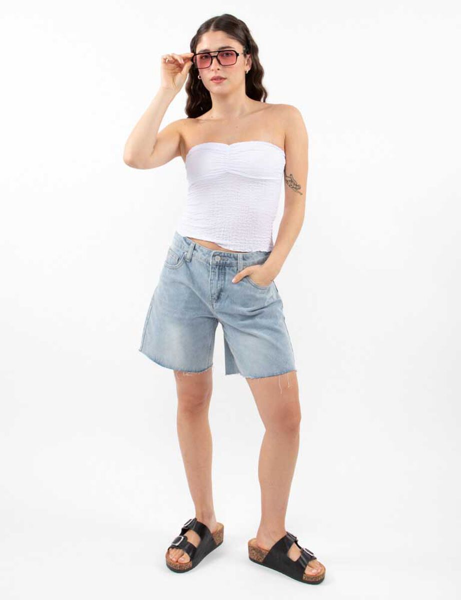 Polera Strapless Mujer Icono