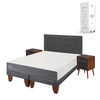Cama Europea CIC Base Dividida 2 Plazas Smart  + Respaldo + 2 Veladores Eufrates