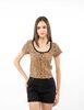 Polera Con Encaje Manga Corta Mujer Icono