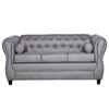 Juego de Living Ruzam Mobel Chesterfield Sof&aacute; 3 Cuerpos + Dos Sillones 1 Cuerpo PU Gris
