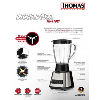 Imagen 2 del producto Licuadora Thomas TH-410Vi 1,5 lts.