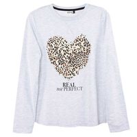 Polera de Pijama Mujer Icono Gris, Rosado