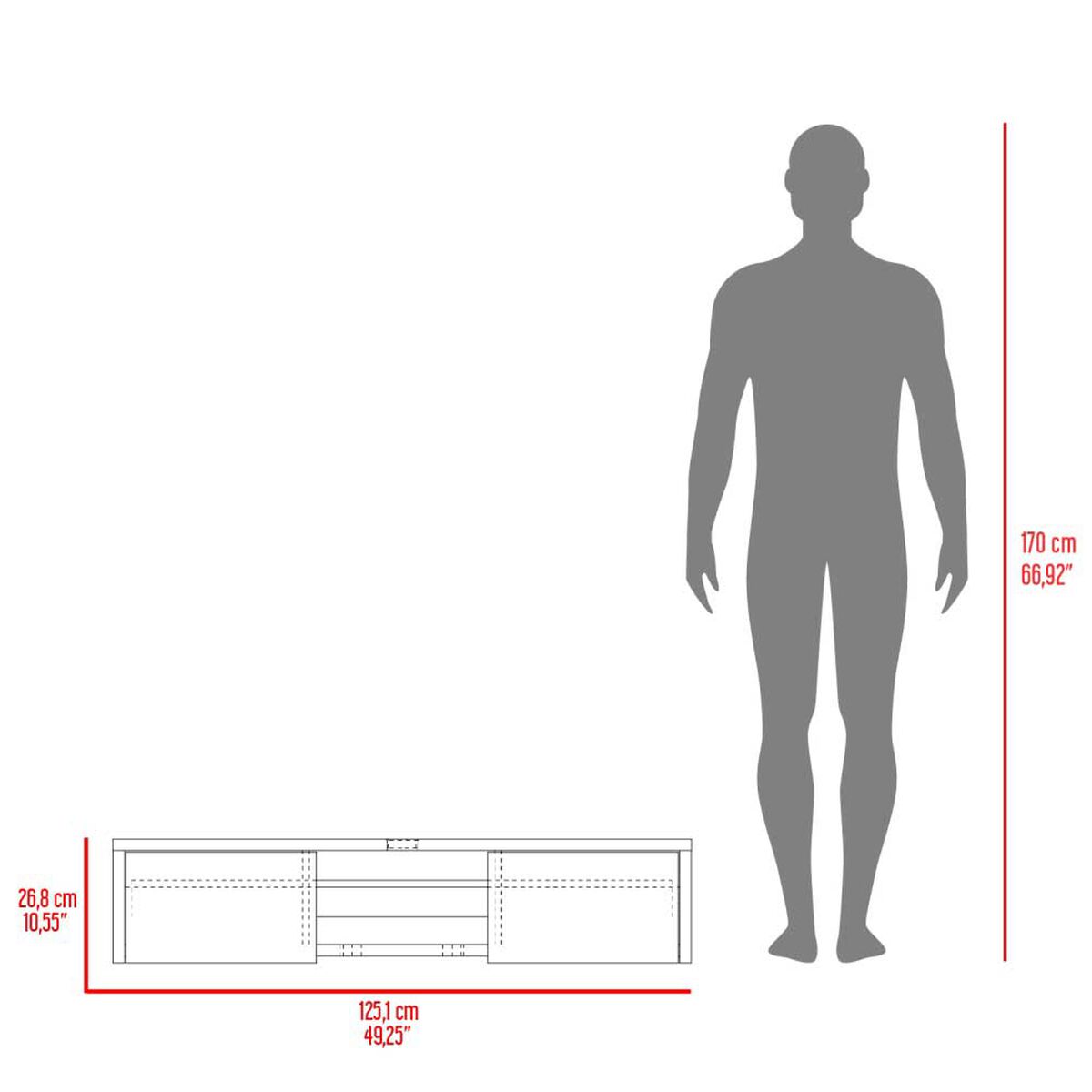 Panel TV TuHome Glen Hasta 65" Nogal Europeo