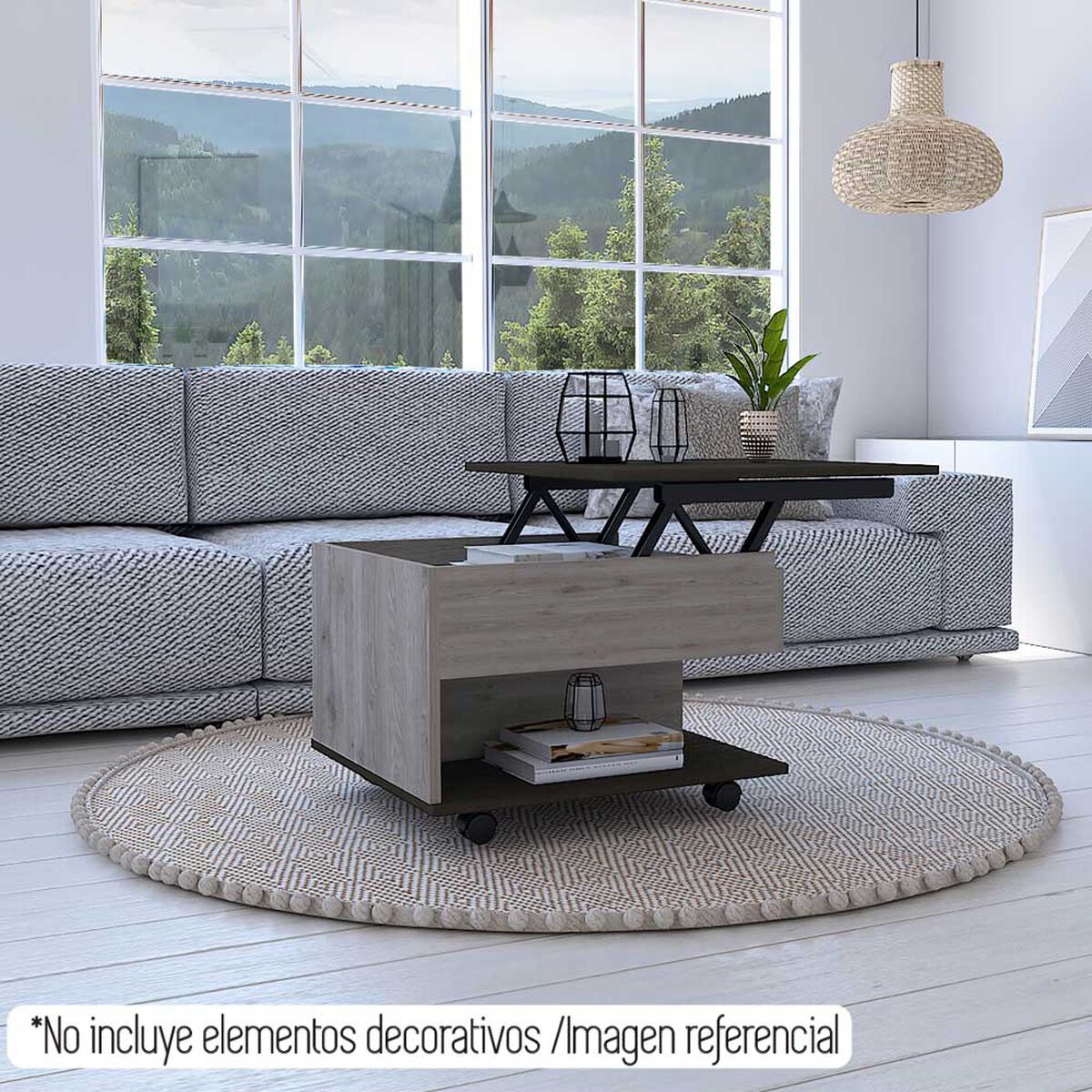Mesa de Centro TuHome 5G-1 Ceniza Wengue