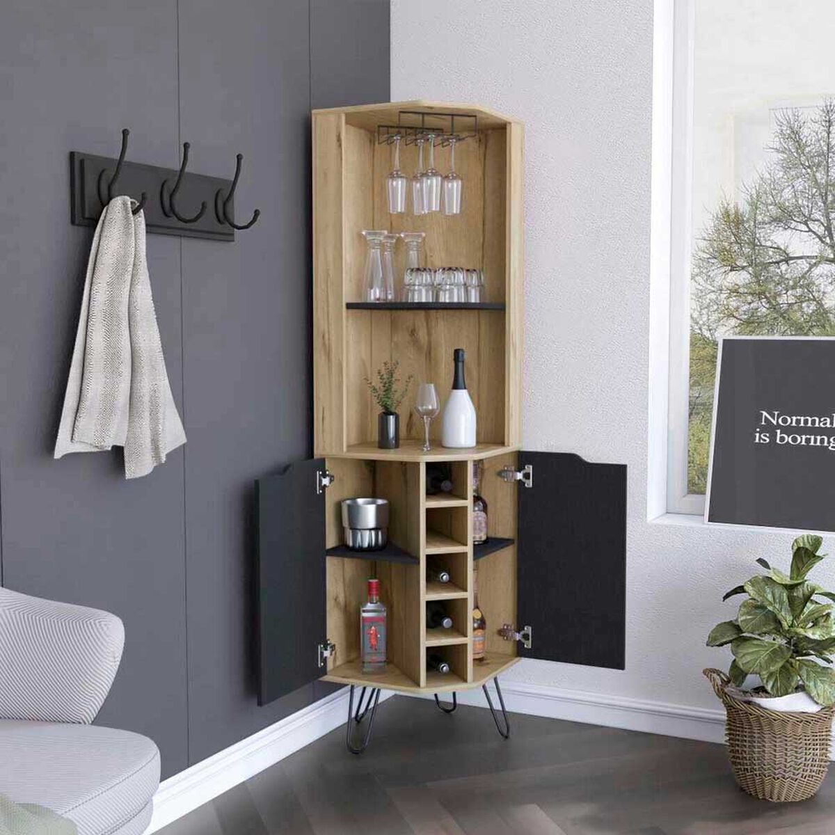 Bar Esquinero TuHome Audra 2 Puertas Duna Wengue