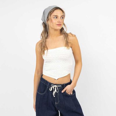 Strapless Crochet Mujer Icono