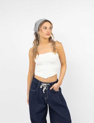 Imagen 1 del producto Strapless Crochet Mujer Icono Crudo