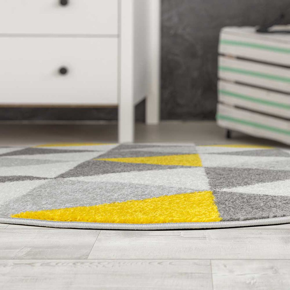 Alfombra  Modalfo Florida Amarilla 160 x 160 cm