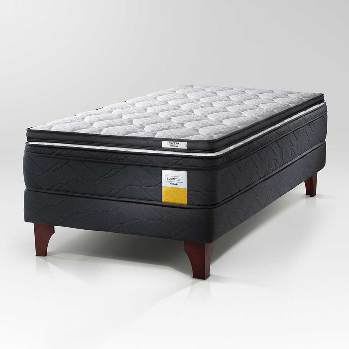Cama Europea Drimkip 1 Plaza  Eurotop + Topper