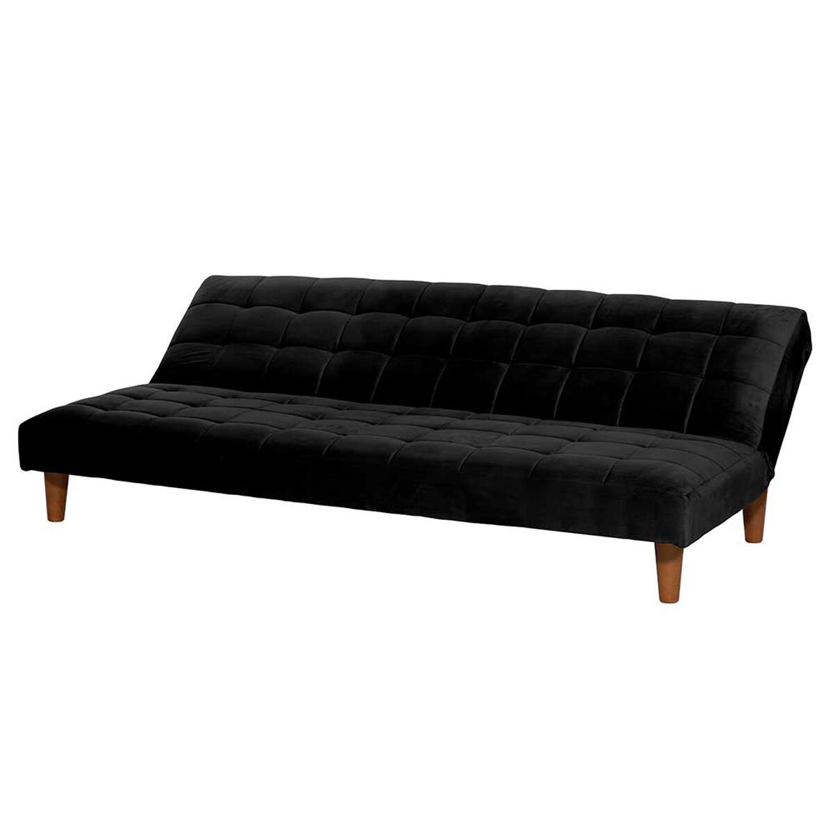Futón Latam Home Turin Velvet 3 Cuerpos Negro