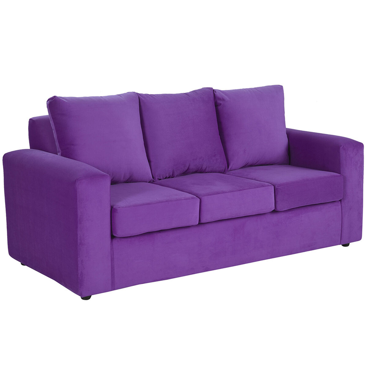 Sofá Felpa Bodevir Kendy 3 Cuerpos Morado