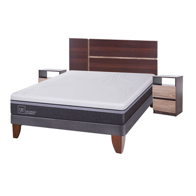 Imagen 1 del producto Cama Europea CIC 2 Plazas Ortopedic Advance + Respaldo + 2 Veladores