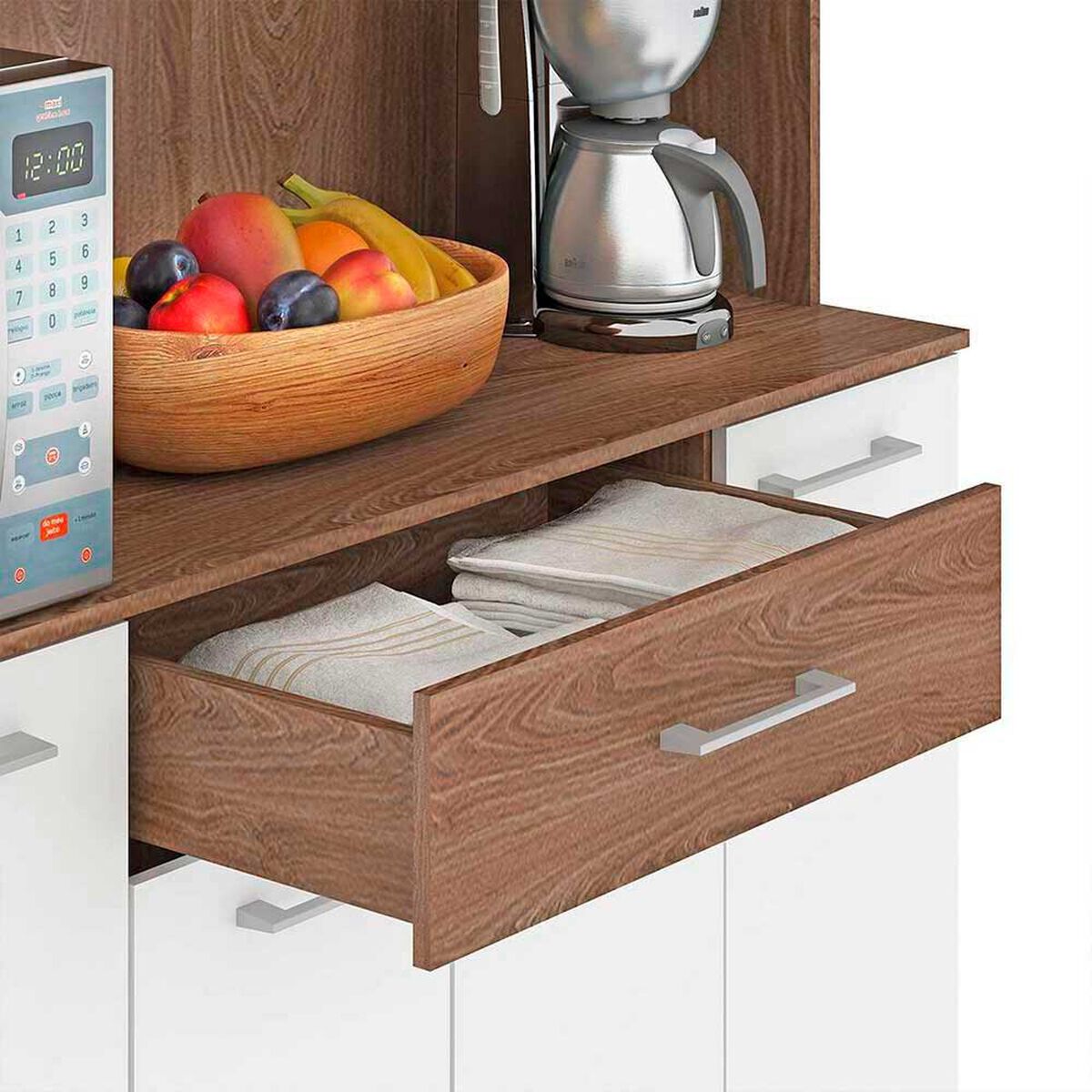 Mueble de Cocina Vekkahome Emi 1 Caj&oacute;n 9 Puertas Caf&eacute;