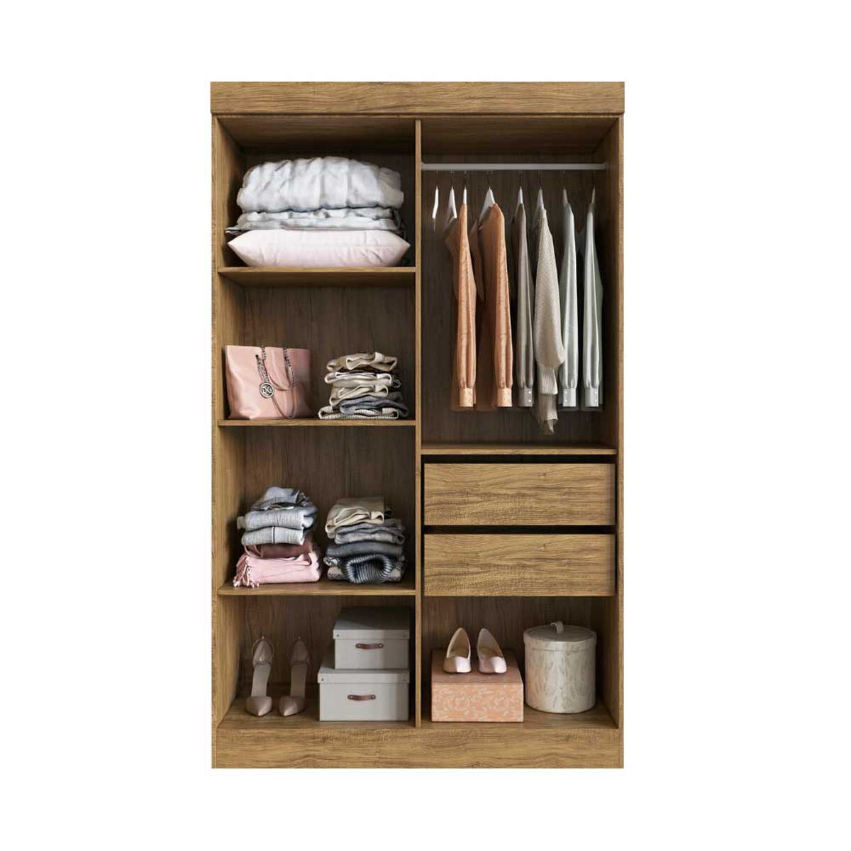 Closet Exit Verona 4 Puertas Nogueira Off White