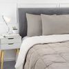 Plumón Flannel Sherpa Casanova 1,5 Plazas Liso Tostado