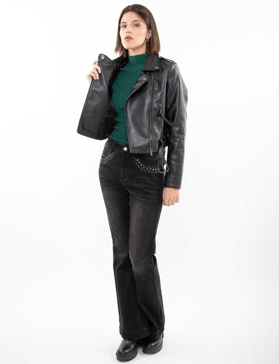Chaqueta Biker Ecocuero Mujer Fiorucci