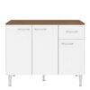 Mueble de Cocina Base Vekkahome Evandro 1 Cajón 3 Puertas Blanco