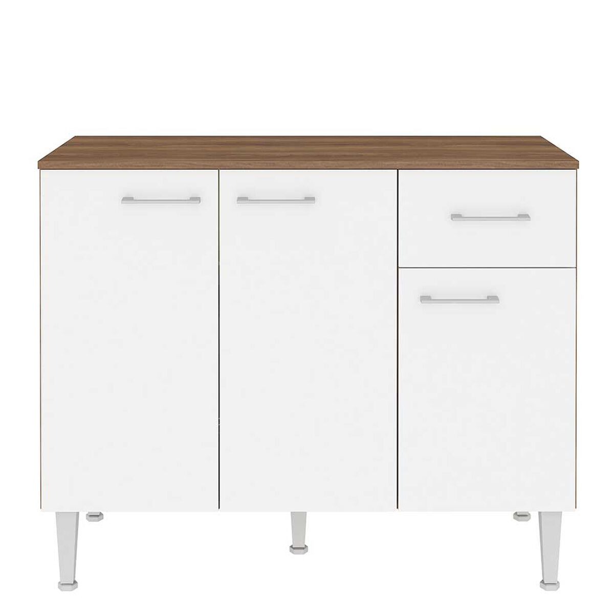 Mueble de Cocina Base Vekkahome Evandro 1 Cajón 3 Puertas Blanco