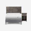 Cama Europea Rosen 1,5 Plazas Pratta + Respaldo + Velador Tabor Grafito