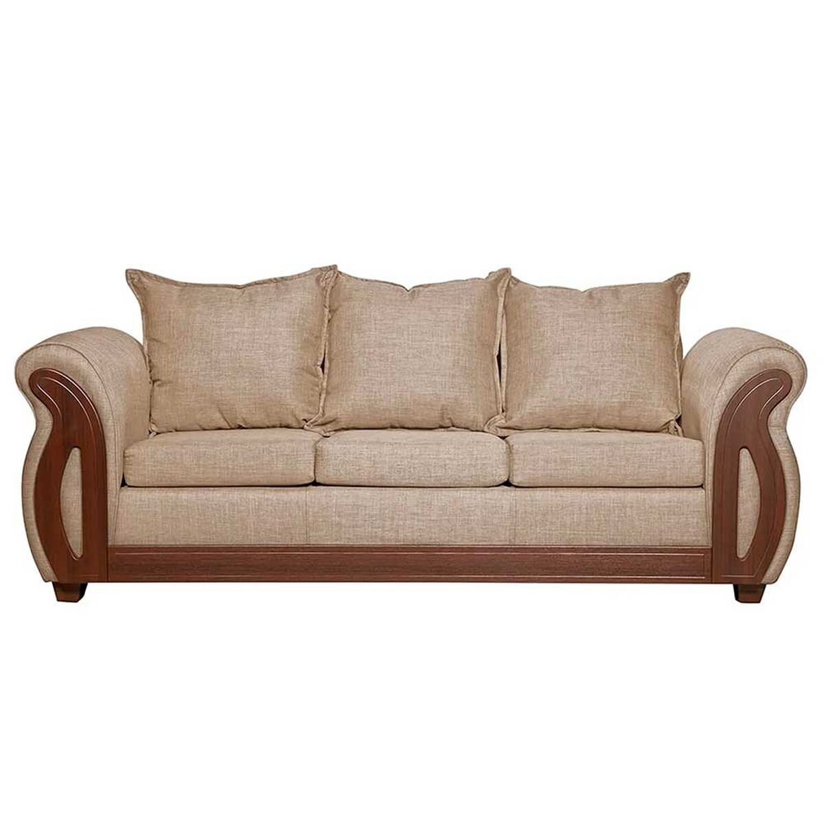 Juego de Living Ruzam Mobel Isidora Sof&aacute; 3 Cuerpos + Dos Sillones 1 Cuerpo Lino Beige