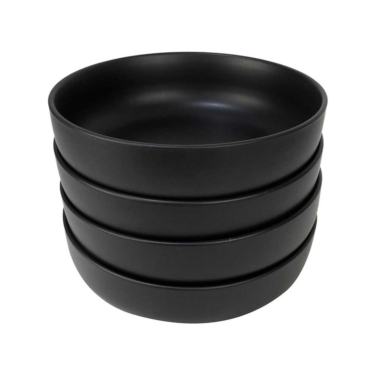 Set 4 Platos Hondo Doral Porto Servo Negro