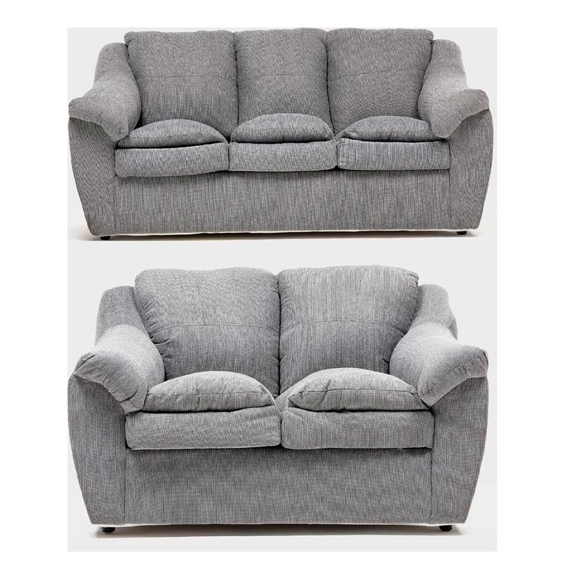 Juego de Living Cabsur Galicia Sofá 3 Cuerpos + Sofá 2 Cuerpos Chenille Gris