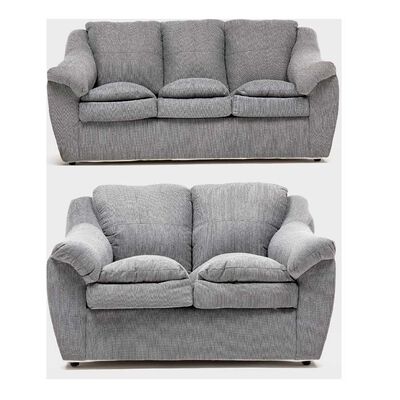 Juego de Living Cabsur Galicia Sofá 3 Cuerpos + Sofá 2 Cuerpos Chenille Gris