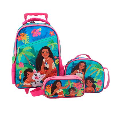 Pack Mochila con Ruedas, Estuche y Lonchera Moana