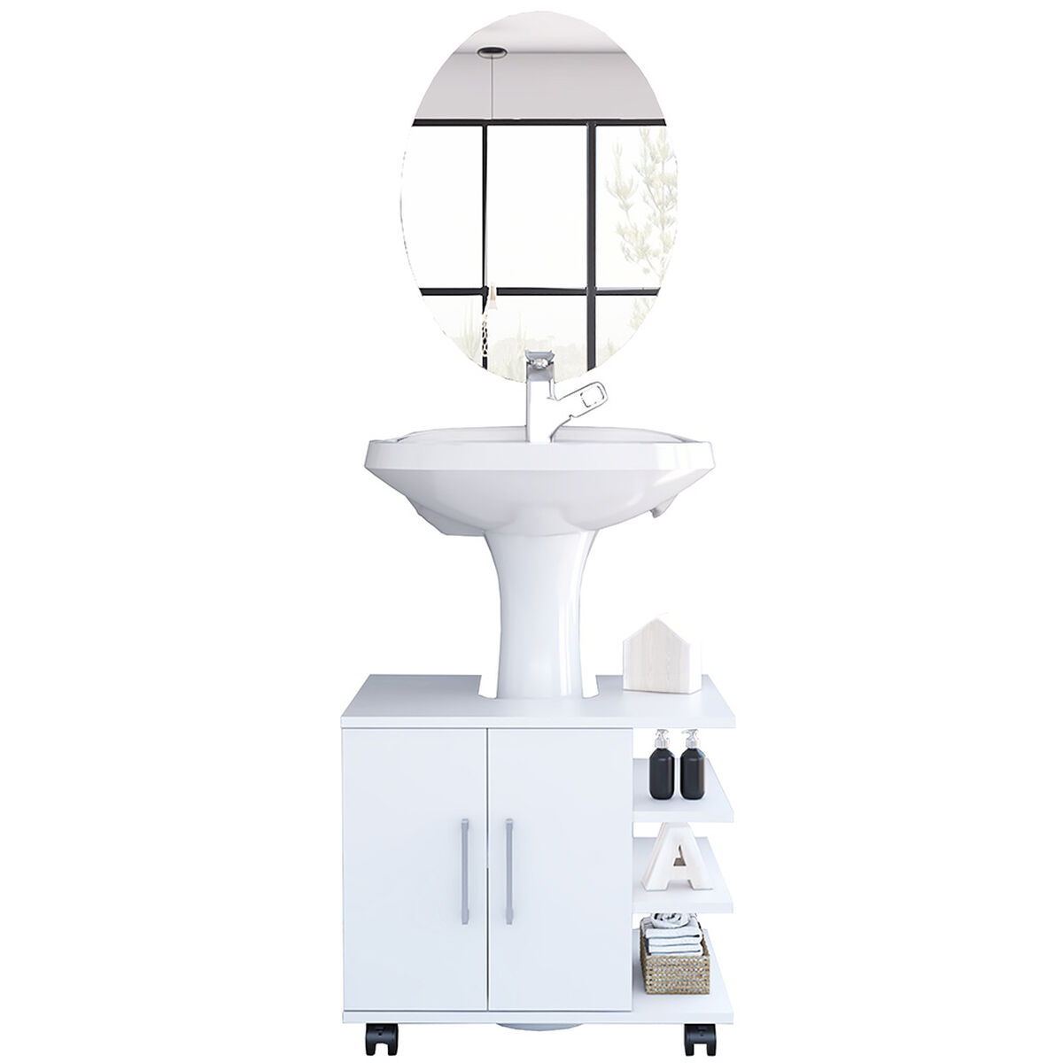 Mueble de Lavamanos 55 + Espejo TuHome Bath 55