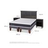 Cama Europea CIC Base Dividida King Ortopedic + Respaldo + 2 Veladores Torino