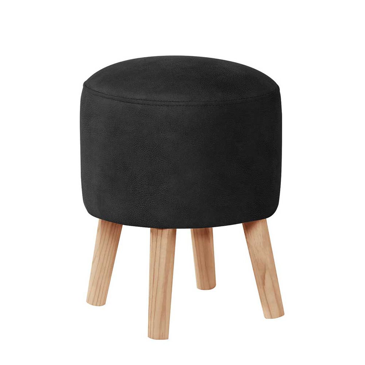 Pouf Latam Home Nantes Cuero Kentucky Negro