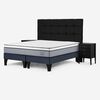 Cama Europea Rosen Base Dividida King Pratta + Respaldo + 2 Veladores Issey