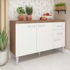 Mueble de Cocina Base Vekkahome Opie 2 Cajones 3 Puertas Blanco