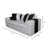 Sofa + 2 Pouff A&M Home Benjamin Gris Negro