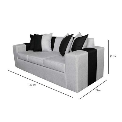 Imagen 2 del producto Sofa + 2 Pouff A&M Home Benjamin Gris Negro