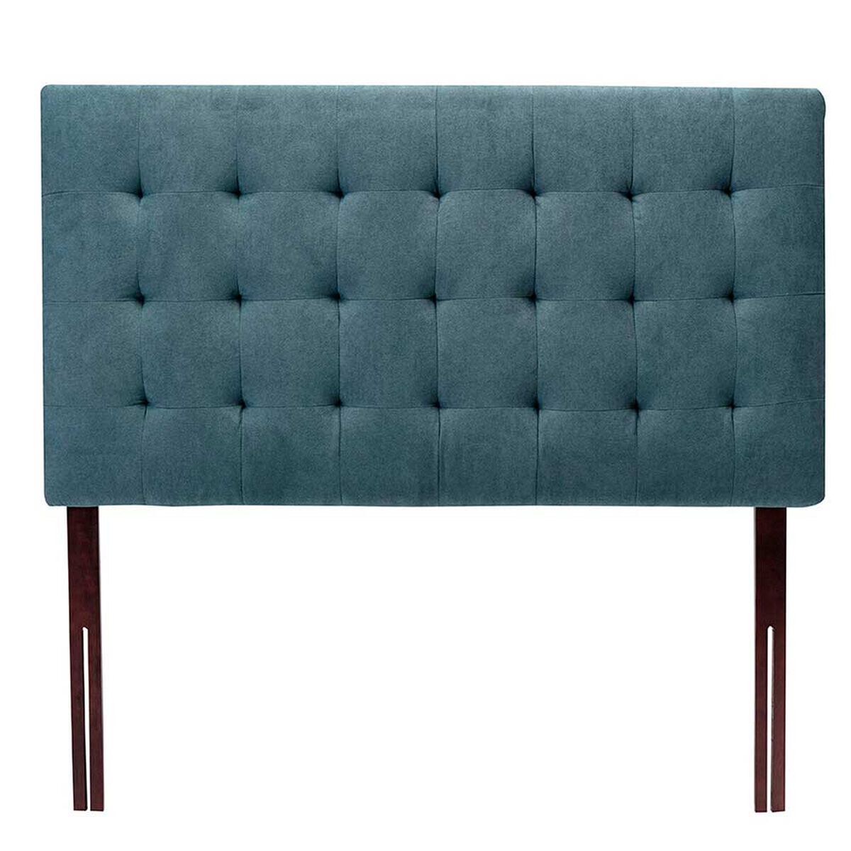 Combo Cama Europea Flex Base Dividida 2 Plazas Marbella + Respaldo Casanova Capitoné Denim + Set Textiles + Fundas de Almohadas
