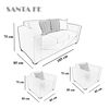 Juego de Living Elegant Detail Santa Fe  Sofá 3 Cuerpos + Dos Sillones 1 Cuerpo Café
