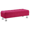 Banqueta Felpa Bodevir Lisboa 2 Cuerpos Fucsia