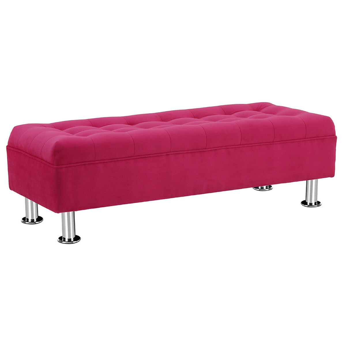 Banqueta Felpa Bodevir Lisboa 2 Cuerpos Fucsia