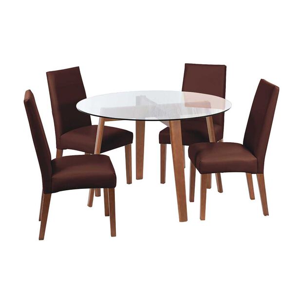 Juego de Comedor Latam Home Valencia 4 Sillas Chocolate